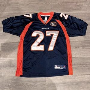 Denver Broncos Knowshon Moreno #27 Football Jersey Orange Navy Blue